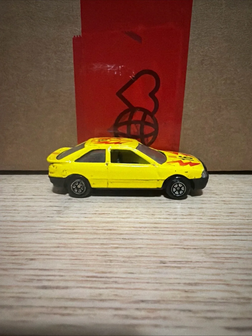 Vintage Yat Ming 816 Audi 80 Coupe 3 Diecast 1/64 Scale Toy Car Yellow